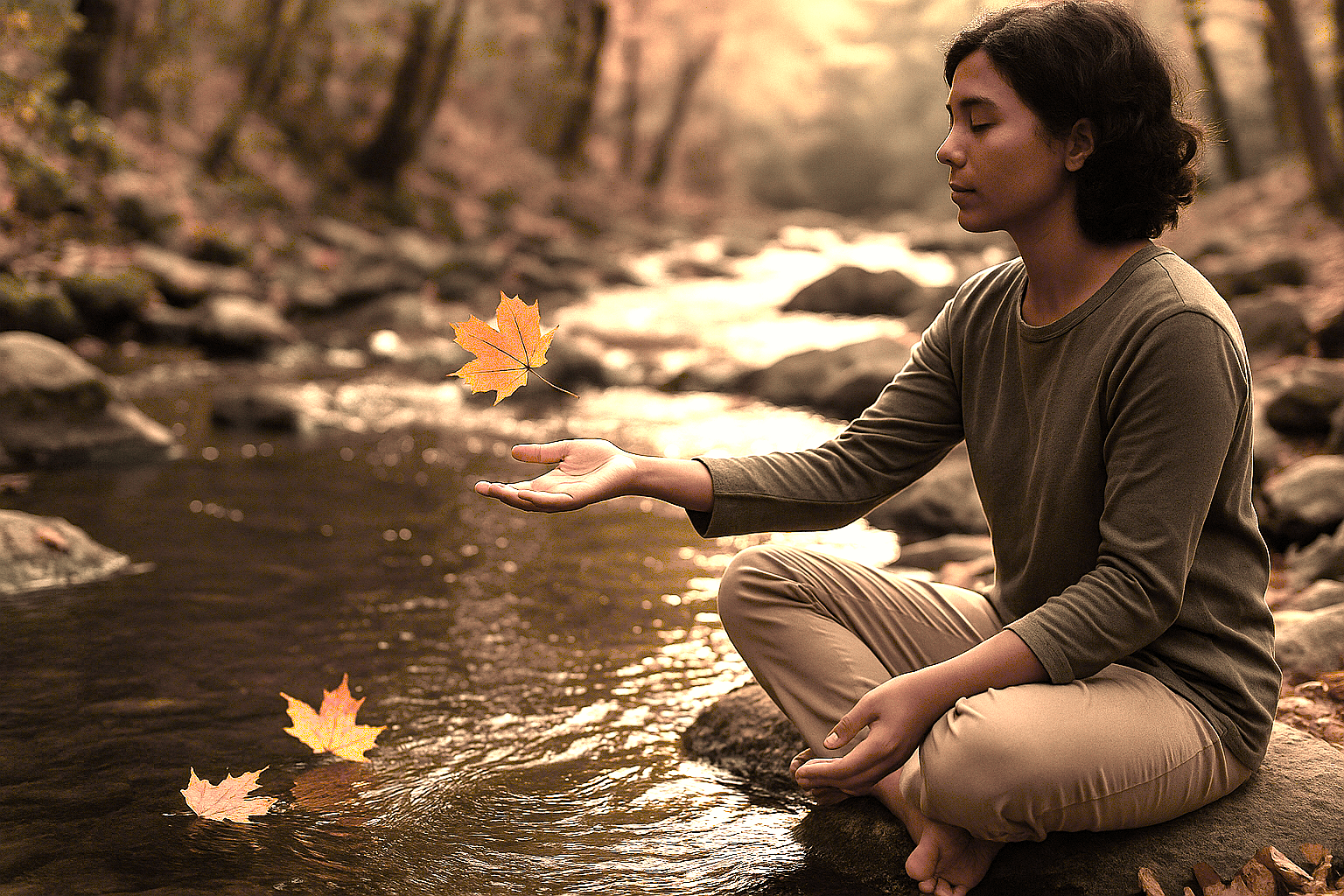 apego-soltar-mindfulness-rio-bosque