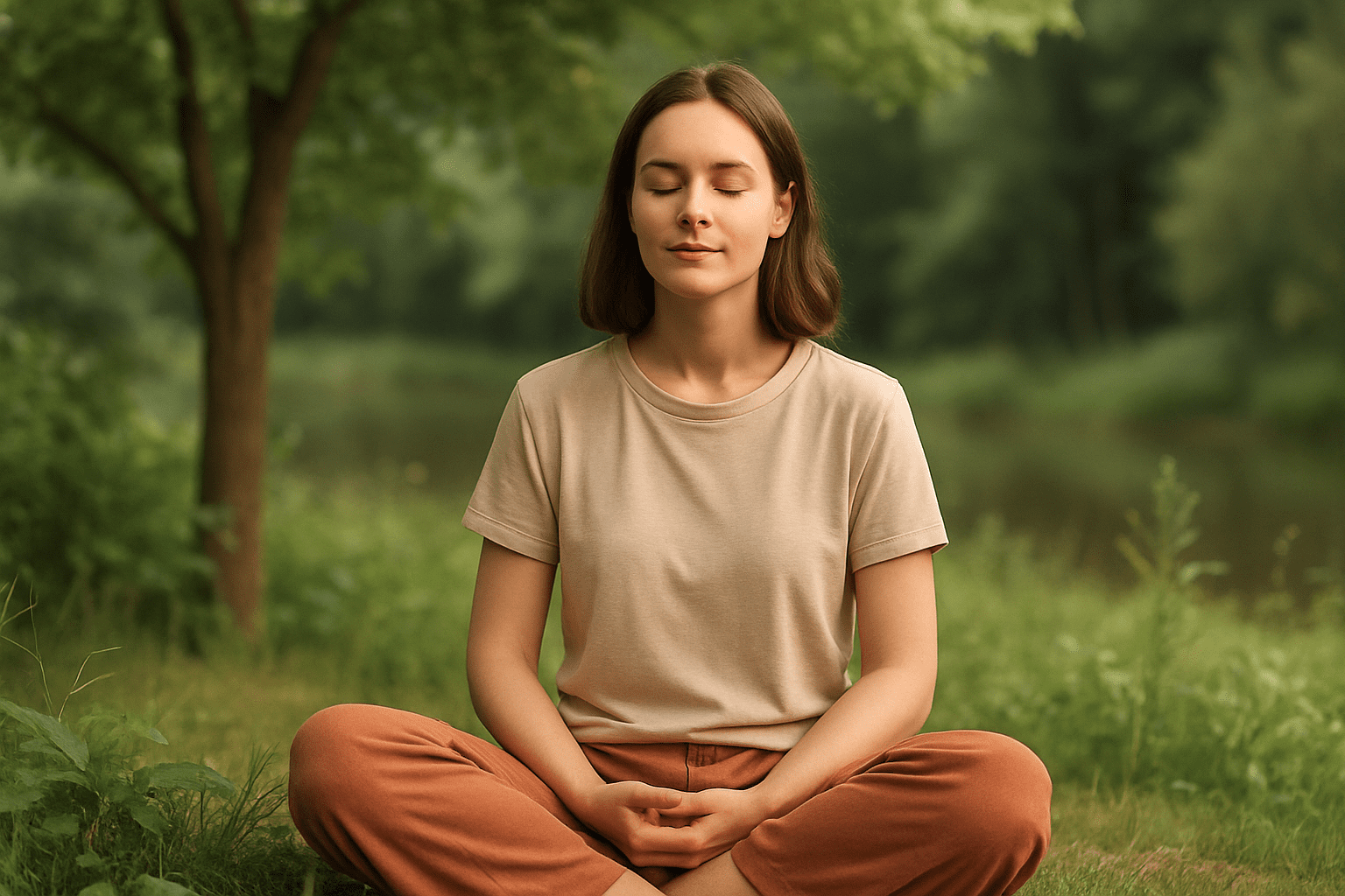 Persona meditando en calma - ¿Qué es la atención plena?